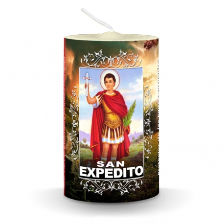 Vela con estampa San Expedito